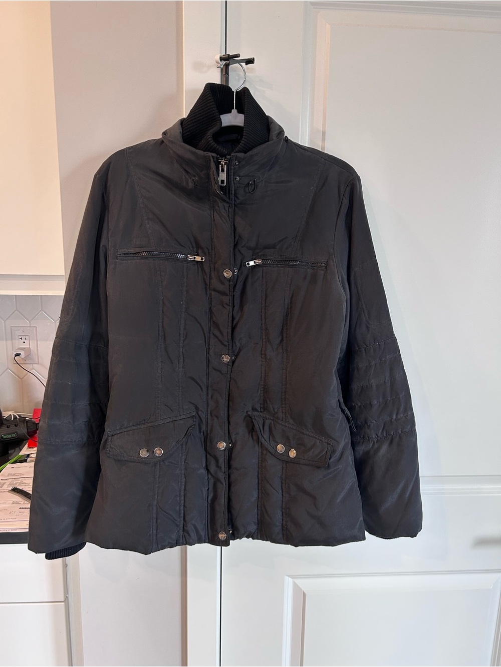 Danier Black Down/Feather Insulation Puffer Winter Parka Jacket Coat Thick Warm